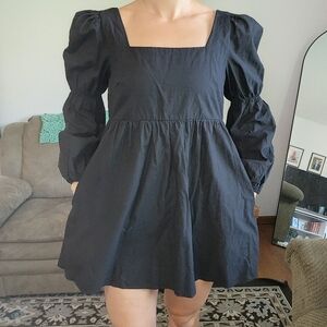 Amaryllis Puff Sleeve Babydoll Mini Dress Size Medium